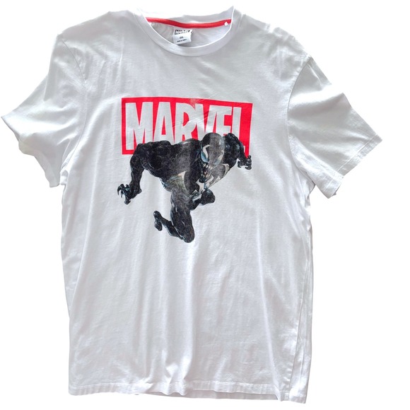 Other - "Venom Marvel Graphic T-Shirt Men's L White Comic Superhero Tee"